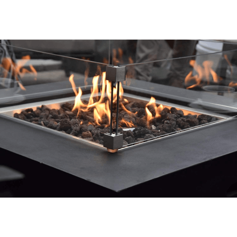 Table de foyer carrée Aurora au propane de 34 pouces