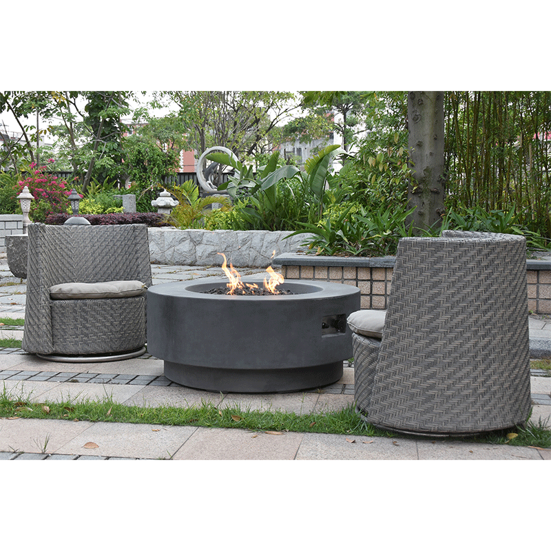 Ross 40 Inch Round Natural Gas Fire Pit with Cover