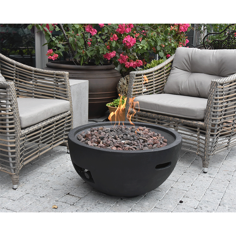 Jefferson 26 Inch Round Propane Fire Bowl with Cover