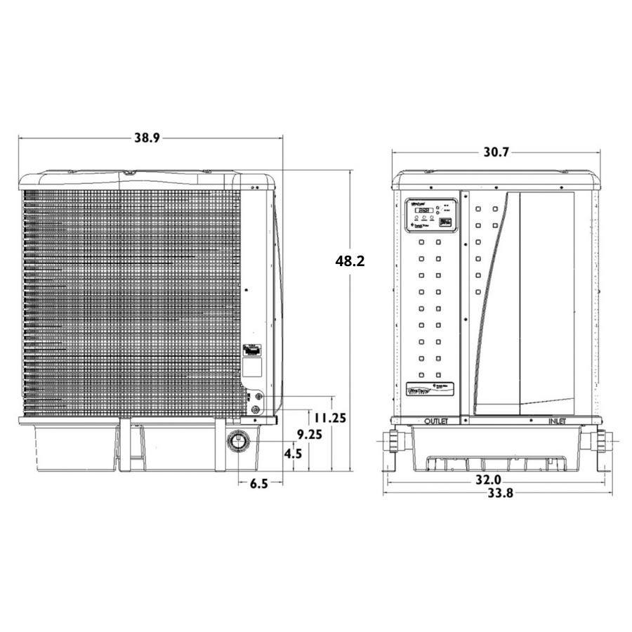 Pentair UltraTemp 120Q 125,000 BTU Quiet Heat Pump | Pool Supplies Canada