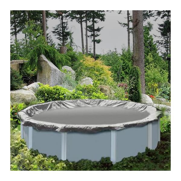 Couverture d'Hiver Suprême Argent de 18 x 33 pieds Ovale