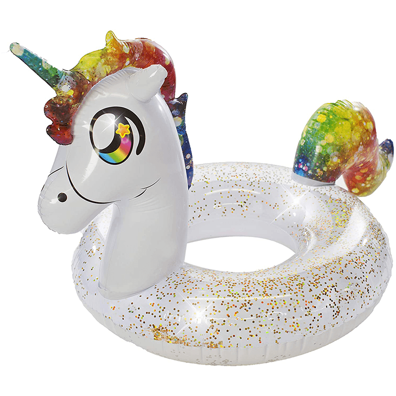 Pool Candy 48 Inch Glitter Rainbow Unicorn Pool Tube Pool Supplies Canada