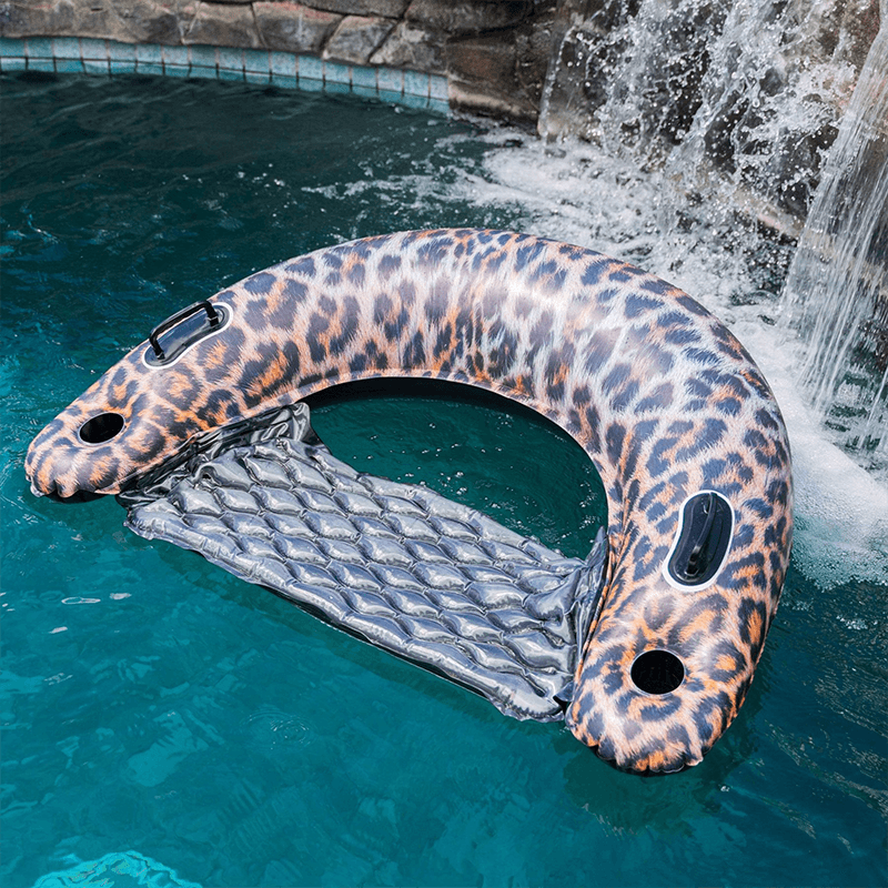 Pool Candy Leopard Print Inflatable Jumbo Sun Chair | Pool Supplies Canada