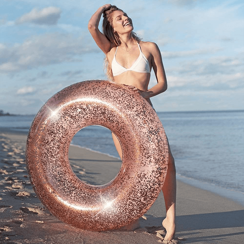 Rose Gold Pool Candy 48 Inch Glitter Pool Tube