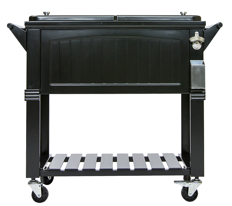 PermaSteel 80 Qt. Cooler with Shelf and Wheels (Black) | Pool Supplies ...