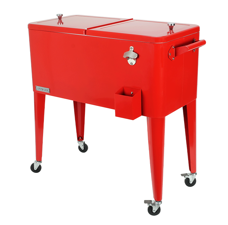 PermaSteel 80 Qt. Cooler with Wheels (Red) | Pool Supplies Canada