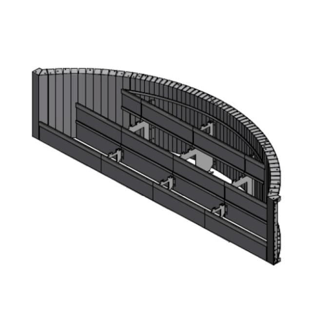 7 Foot 11 Inch 3 Tread Open Top Steel Step (with 4 Foot Radius Corners)