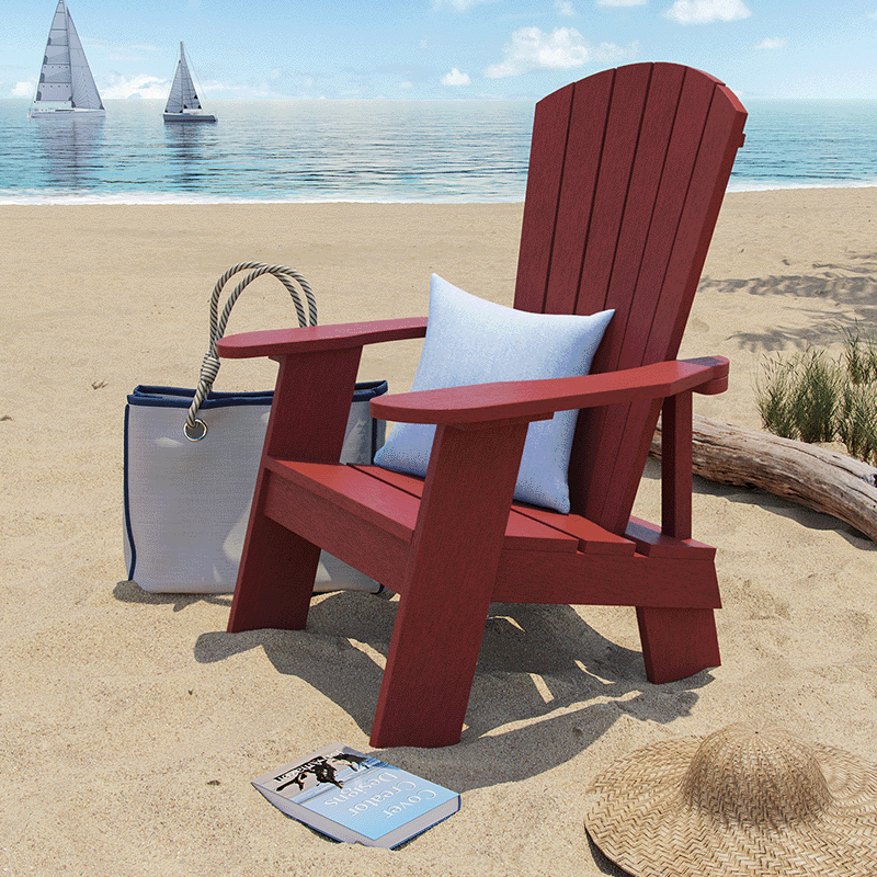 Capterra Adirondack Resin Chair Red Rock Pool Supplies Canada   CX09 Red 4 