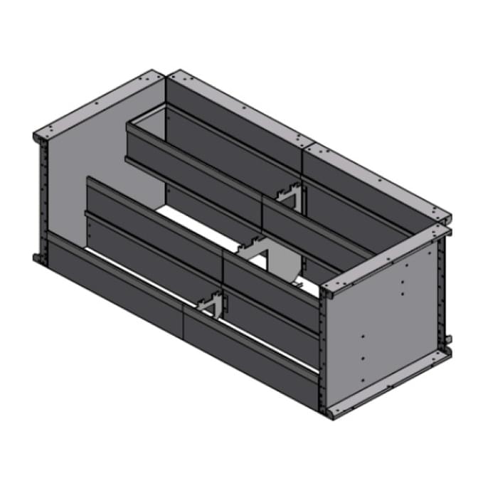 8 Foot 3 Tread Open Top Steel Step (with 90 Degree Corners)